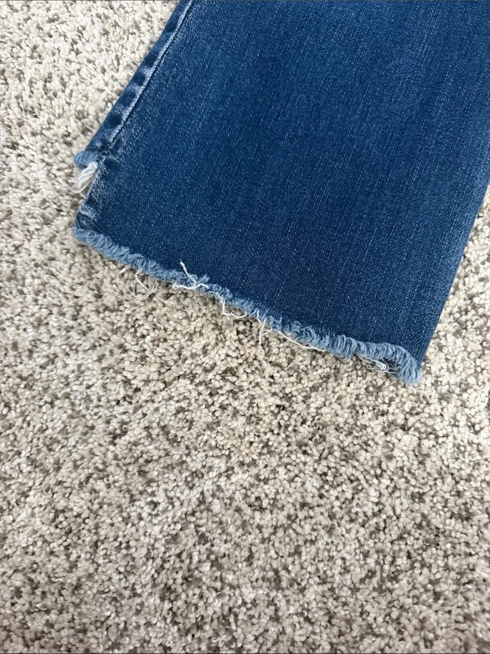 Flying Monkey Dark Blue Flare Jeans with Raw Hem - Picture 4 of 8